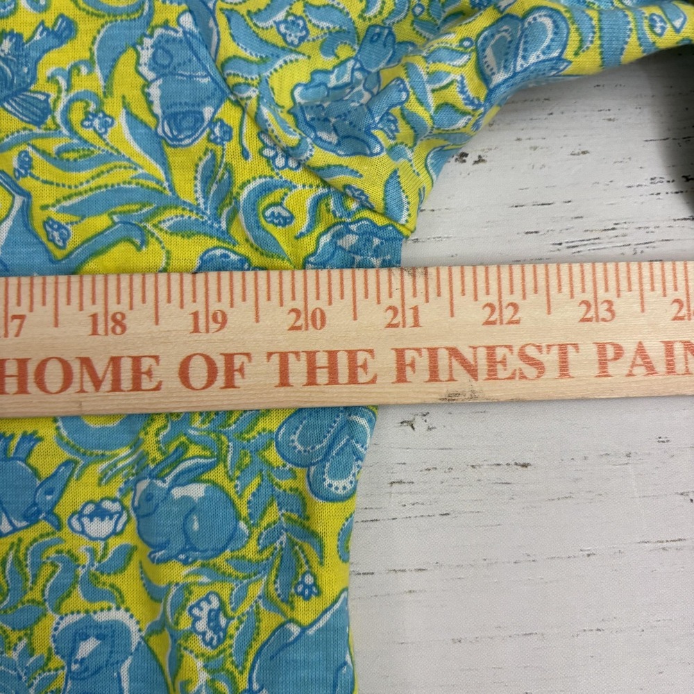 Vintage Lilly Pulitzer Mens Stuff Polo Shirt Mens L Yellow Blue Palm Beach - Picture 4 of 6